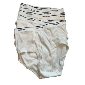 NEW Fruit of the Loom Men's White Underwear Briefs (5 Pack) Tagless Medium 34-36